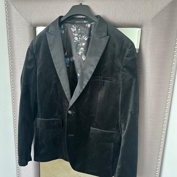 INC International Concepts Black Velvet Blazer - Picture 1 of 3